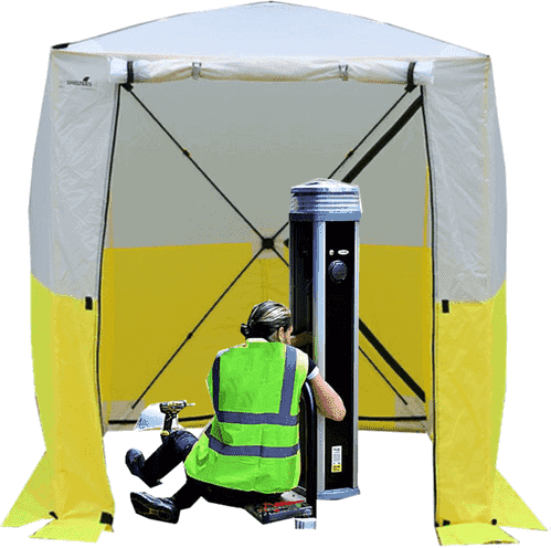 EV charge point installation pop-up tent 1.4m