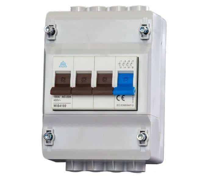 4 POLE METER ISOLATOR WITH TWIN SCREW TERMINAL MAIN SWITCH, with enclosure