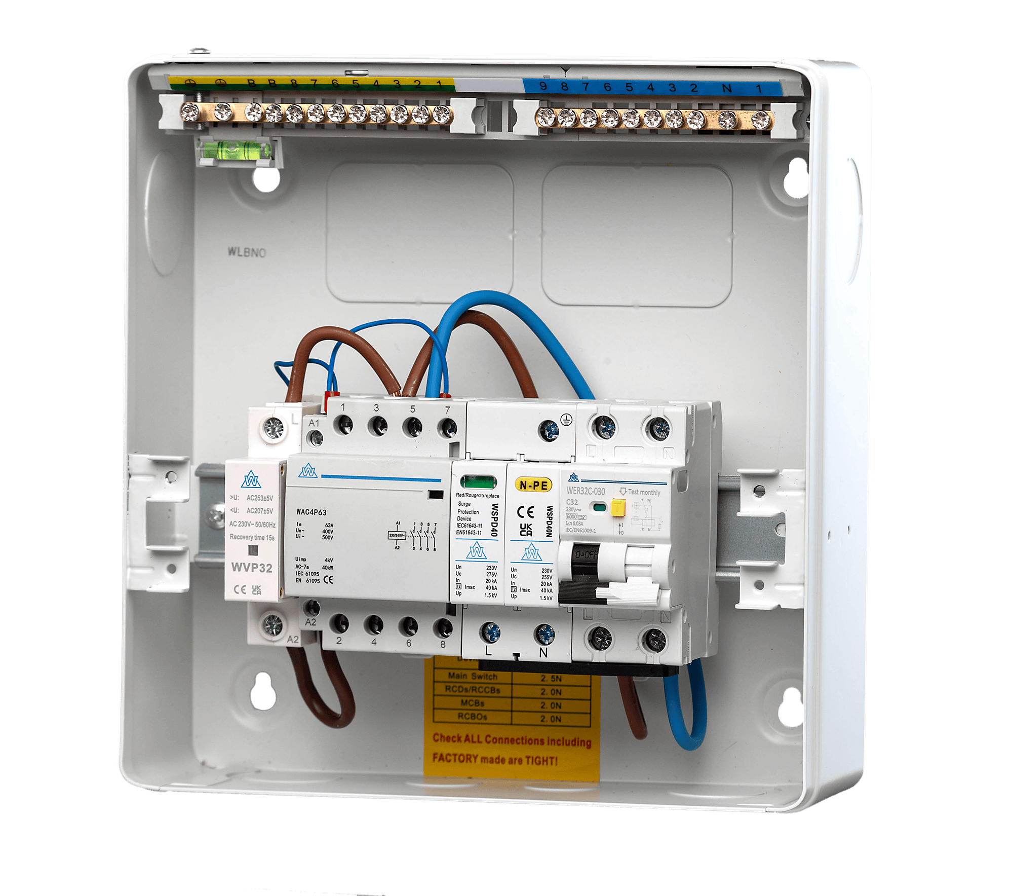 (Tesla bundle) WCED PME Loss Unit 8 Mod Metal enc c/w C40 RCBO ,4P63A ...