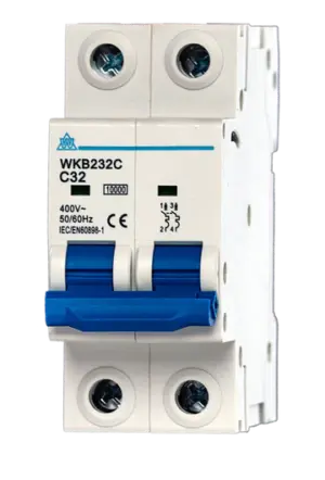 WCED MCB -10KA Double Pole 6-63A B/C Curve. WKB2