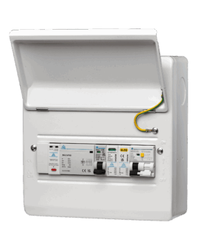 (Tesla bundle) WCED PME Loss Unit 8 Mod Metal enc c/w C40 RCBO ,4P63A Contactor, SPD & PME relays. WMEPME08/SP