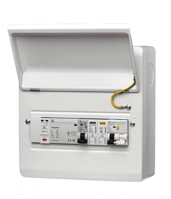 WCED PME Fault Detection metal CU with RCBO and Surge Protection. WMEPME08/SP-40C (Tesla bundle)