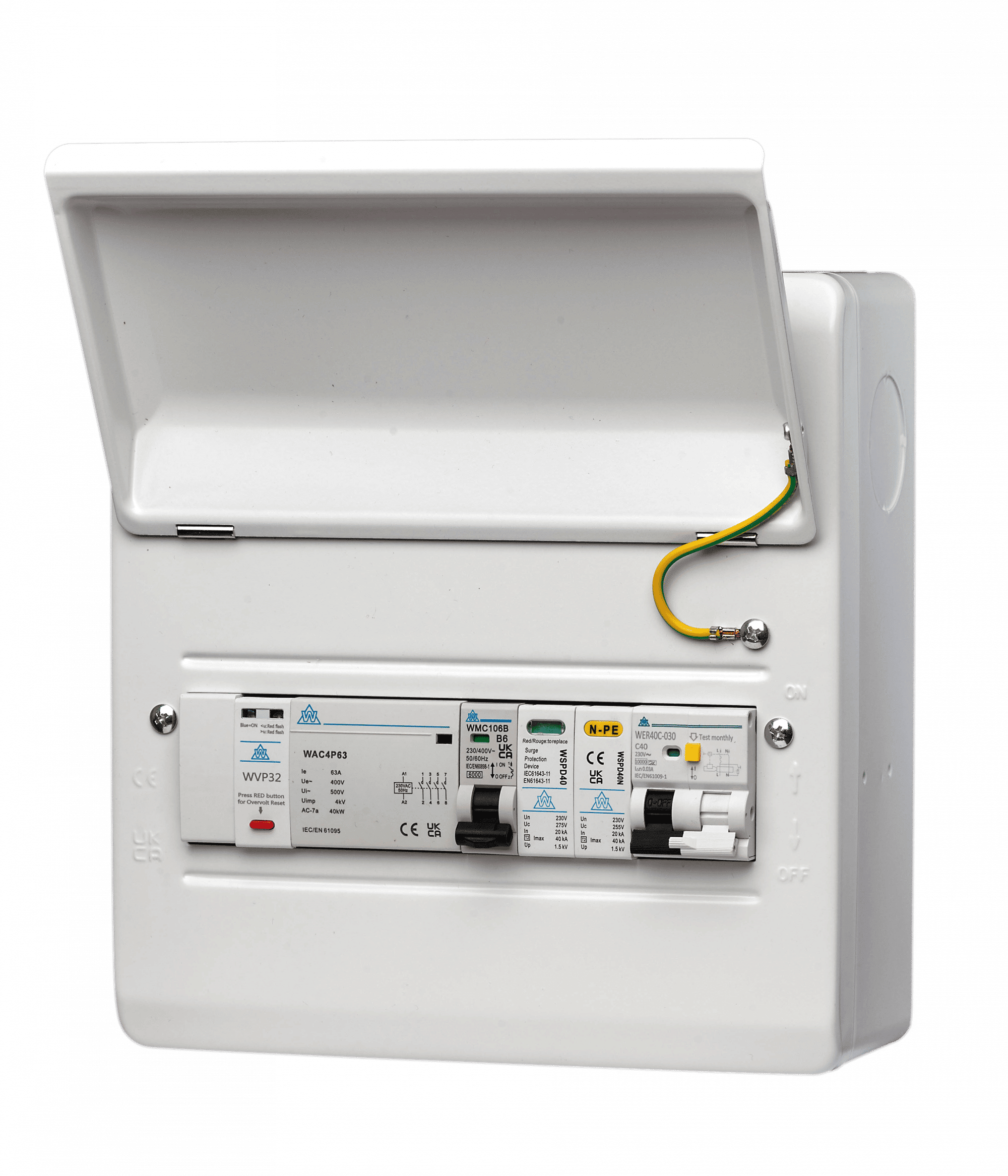 PME Fault Detection metal CU with RCBO and surge protection