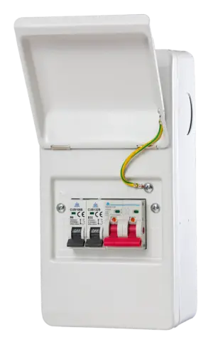 WCED Metal 4 way 100A Main Switch Garage Consumer Unit.