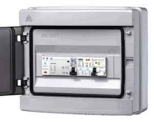 WCED PME Loss Unit 12 mod IP65 c/w C40 RCBO /4P63A contactor, SPD & PME Relays. WPEPME08/SP