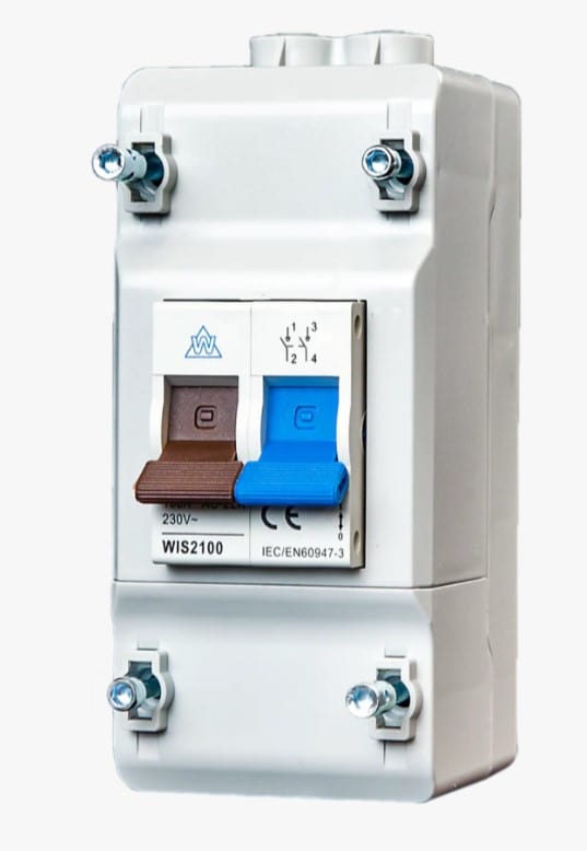 2 POLE METER ISOLATOR WITH TWIN SCREW TERMINAL MAIN SWITCH, with enclosure