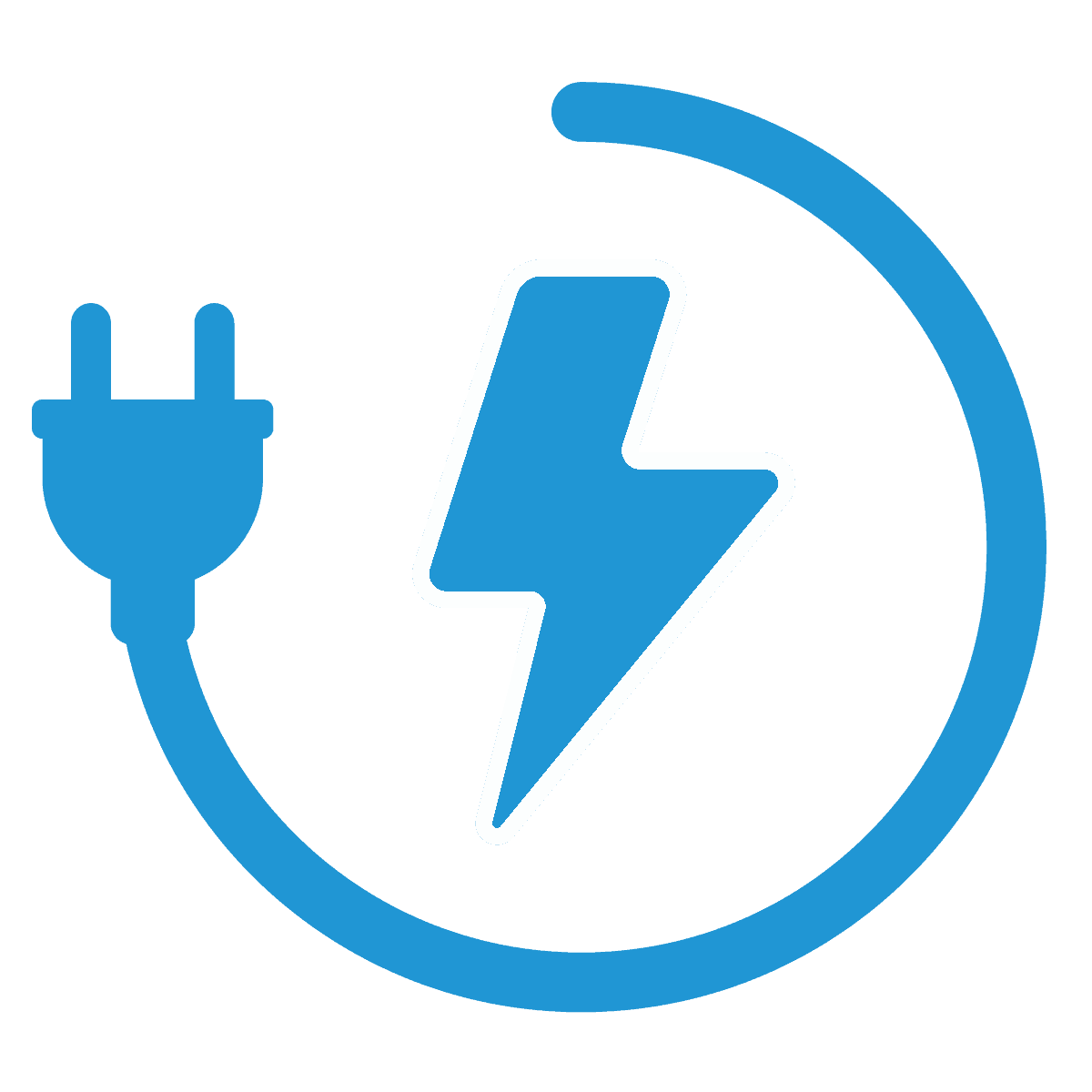 EV Bay Lightning Symbol – Blue