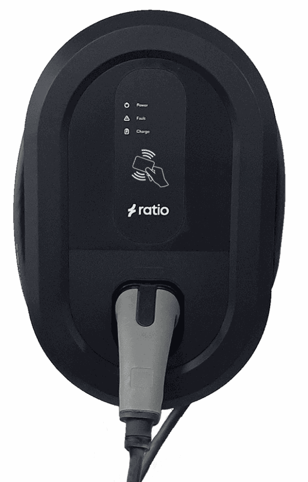 Ratio io6 22kW EV Charge point, tethered 5m. io622T50 - W