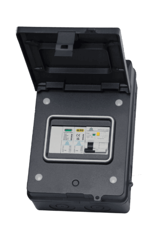 WCED IP65 Metal A Type 40A B curve RCBO EV Protection Unit + Surge Protection. WMIP40BSP