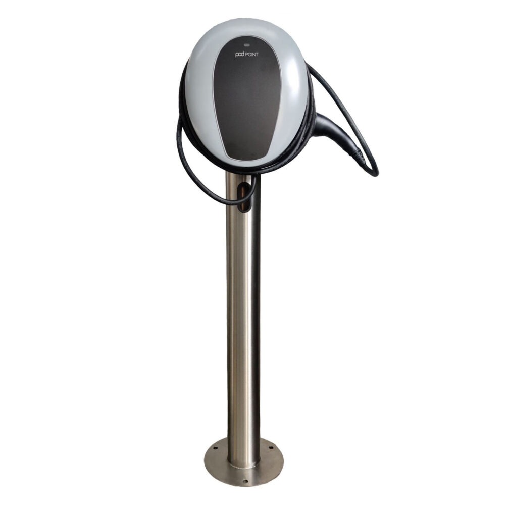 Pod Point Solo 3 Tethered EV charger post/pedestal â€“ cylinder with ...