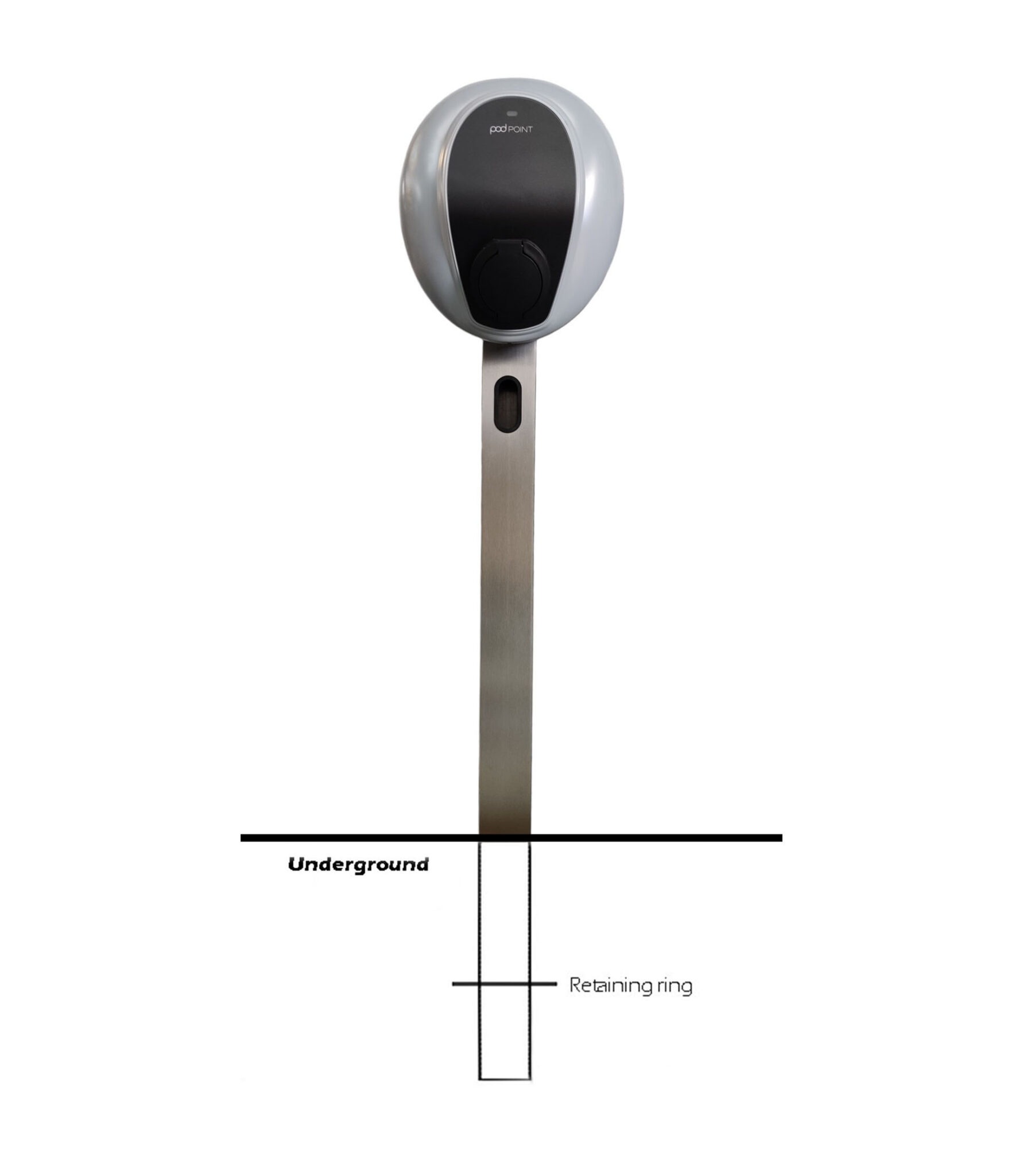 Pod Point Solo 3 post. Ground rooted square – UK EV Installers Shop
