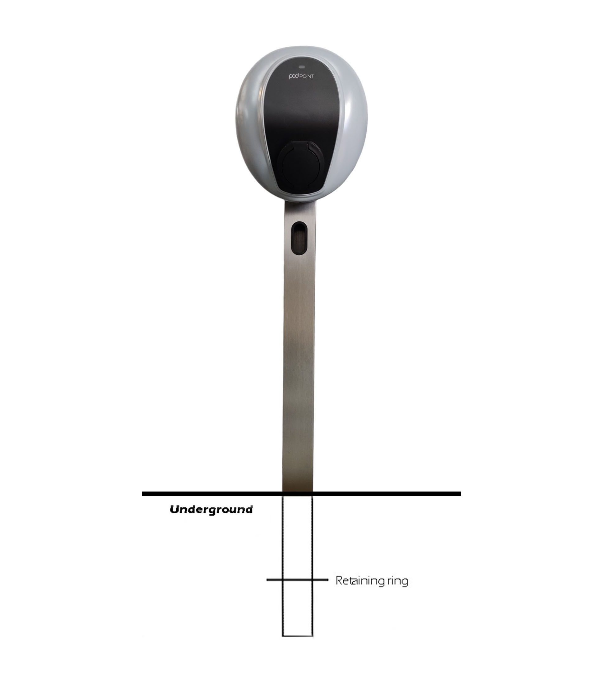 Pod Point Solo 3 post. Ground rooted square – UK EV Installers Shop