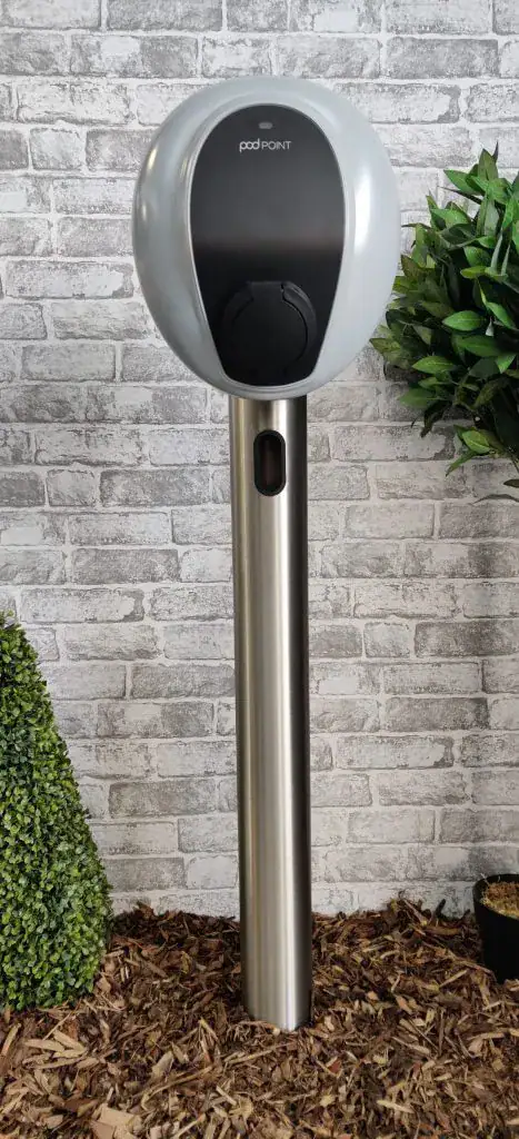 Pod Point Solo 3 Universal EV charger post/pedestal – ground rooted cylinder