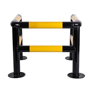 Charge M8 Steel Quad Post Barrier | 3 Side Protection| Black and Yellow - clearance