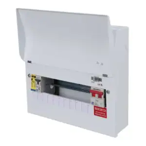Lewden RCBO 10Way Consumer Unit 100A M/S + TYPE 2 SPD Square KOs. PRO-S10W-R1S
