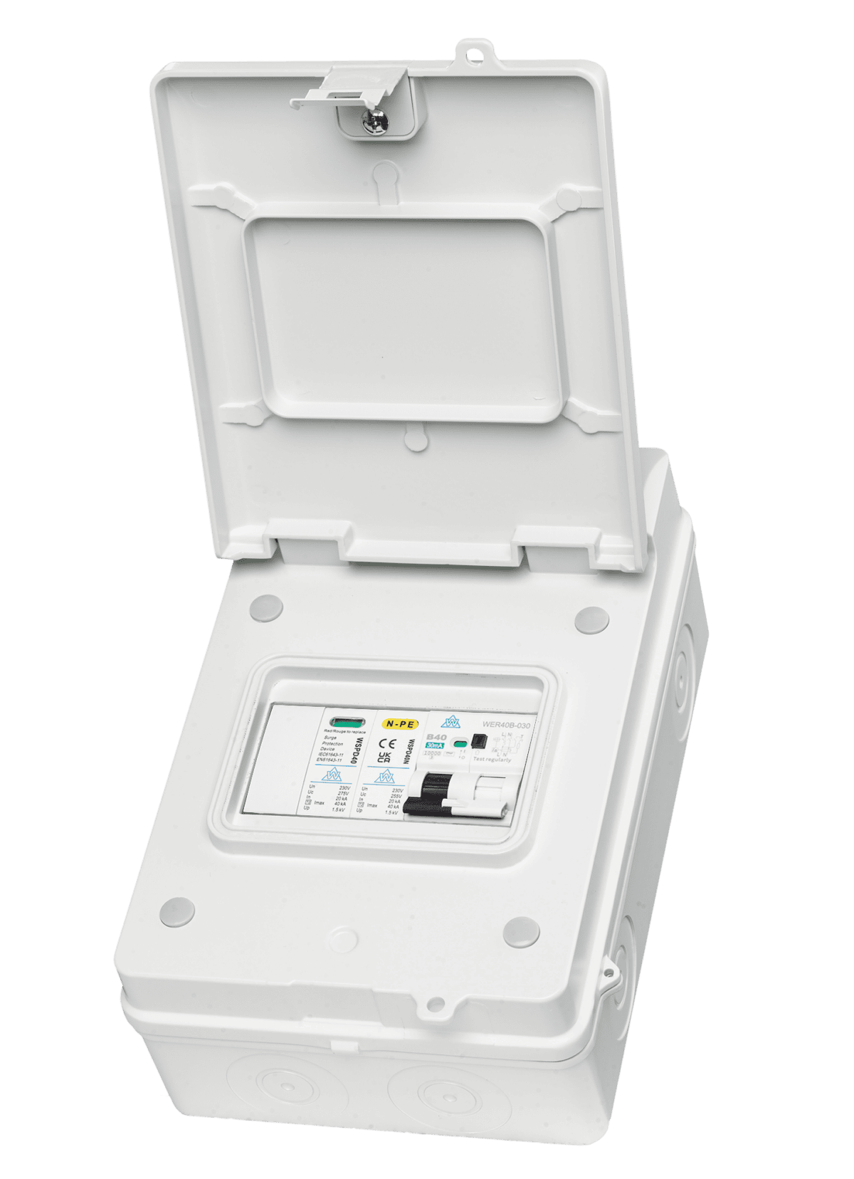 WCED IP65 Metal A Type 40A B curve RCBO EV Protection Unit Plus Surge ...