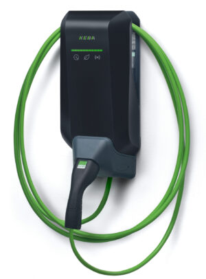Keba P40 black side3 11kW green cable green bar